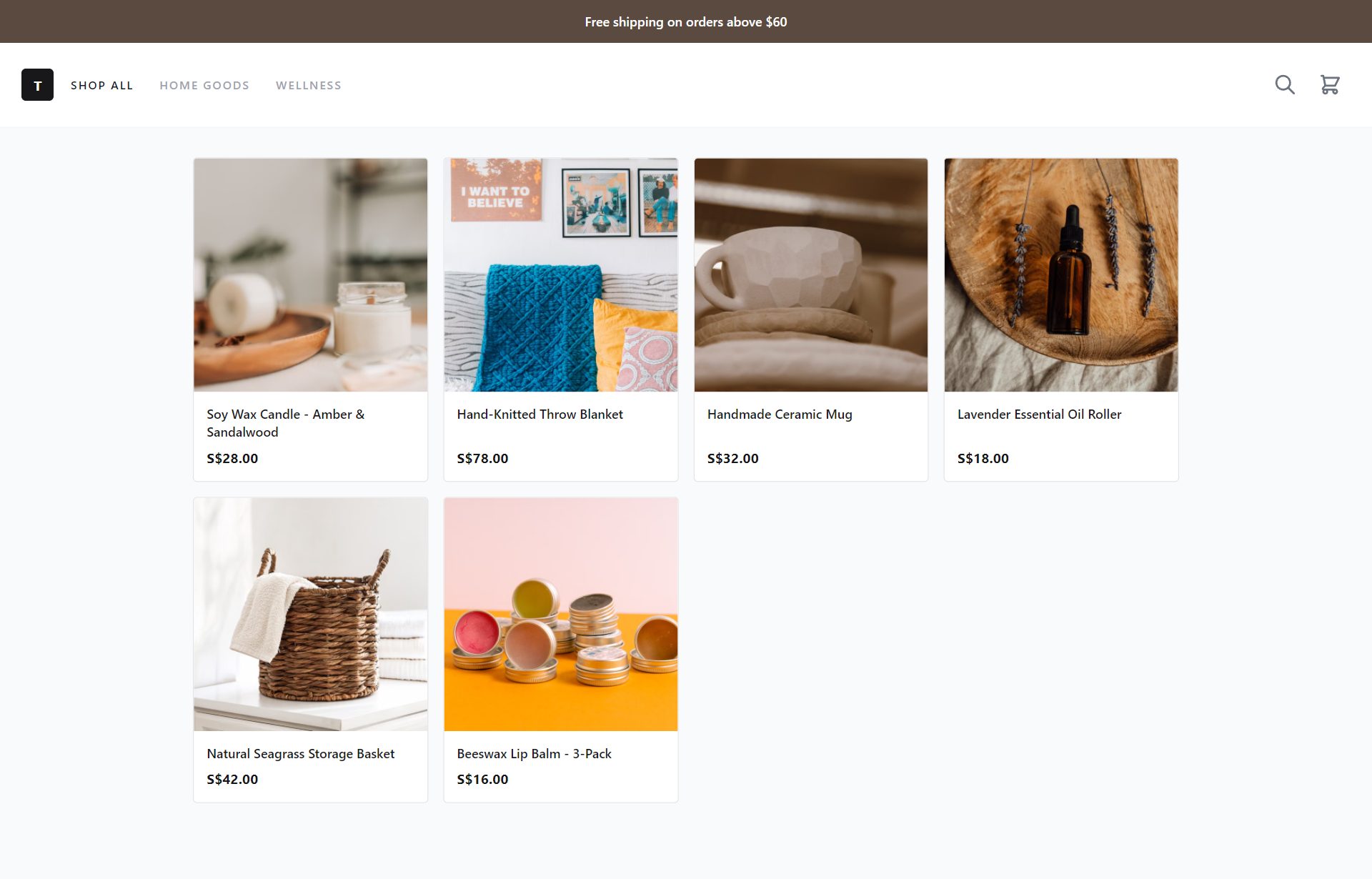 A real shop built with storeyou.love — products with PayNow checkout